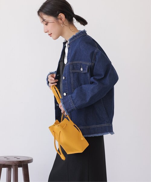 frames RAY CASSIN（フレームスレイカズン）の「ノーカラーGジャン（ブルゾン・レディース・インディゴブルー/ケミカルウォッシュ/ブラック系・FREE）」の13枚目の写真