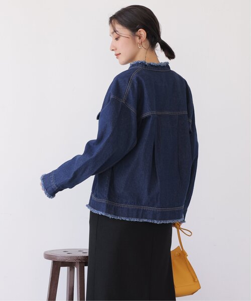 frames RAY CASSIN（フレームスレイカズン）の「ノーカラーGジャン（ブルゾン・レディース・インディゴブルー/ケミカルウォッシュ/ブラック系・FREE）」の16枚目の写真