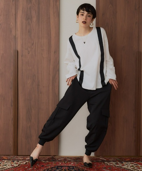 manana suerte(マニャーナスエルテ)の「セットアップ対応 ルーズカーゴパンツ(カーゴパンツ・レディース・ブラウン/ブラック・FREE)」の4枚目の写真