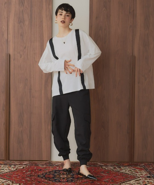 manana suerte(マニャーナスエルテ)の「セットアップ対応 ルーズカーゴパンツ(カーゴパンツ・レディース・ブラウン/ブラック・FREE)」の5枚目の写真