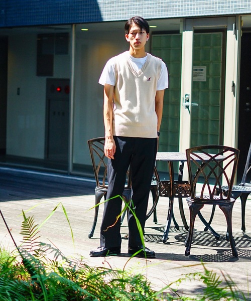 KANGOL（カンゴール）の「【KANGOL/カンゴール】スクールベスト 制服　高校生　中学生　JK　DK　ユニセックス　コットン100％　ロゴ刺繍　ワンポイント（ベスト・メンズ・グレー/ベージュ/ネイビー/ブラック・MEDIUM/LARGE）」の14枚目の写真
