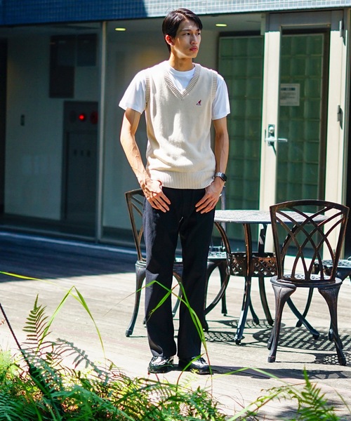 KANGOL（カンゴール）の「【KANGOL/カンゴール】スクールベスト 制服　高校生　中学生　JK　DK　ユニセックス　コットン100％　ロゴ刺繍　ワンポイント（ベスト・メンズ・グレー/ベージュ/ネイビー/ブラック・MEDIUM/LARGE）」の15枚目の写真
