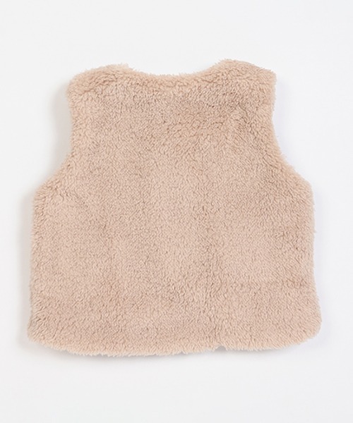 petit main（プティマイン）の「ボアベスト（ベスト・キッズ・アイボリー/ベージュ/ライトピンク・70cm/80ｃｍ）」の4枚目の写真