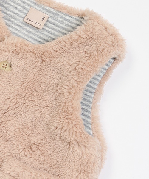 petit main（プティマイン）の「ボアベスト（ベスト・キッズ・アイボリー/ベージュ/ライトピンク・70cm/80ｃｍ）」の6枚目の写真