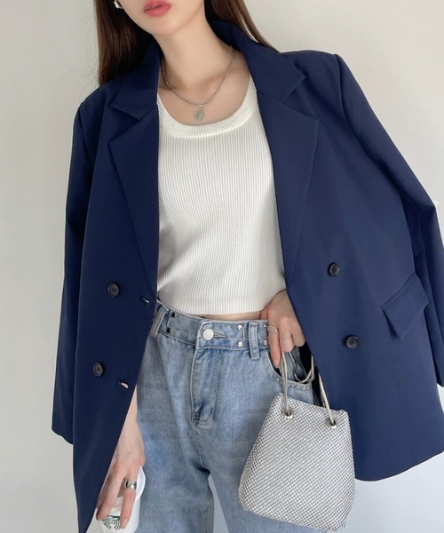Ada.（エイダ）の「ベーシックな1枚で大人に♪肩にかけるだけでも雰囲気おしゃれ テーラード ジャケット（テーラードジャケット・レディース・ブラウン/ブラック/ネイビー/ベージュ/グレー系その他/グレー/カーキ・S/M/L）」の7枚目の写真