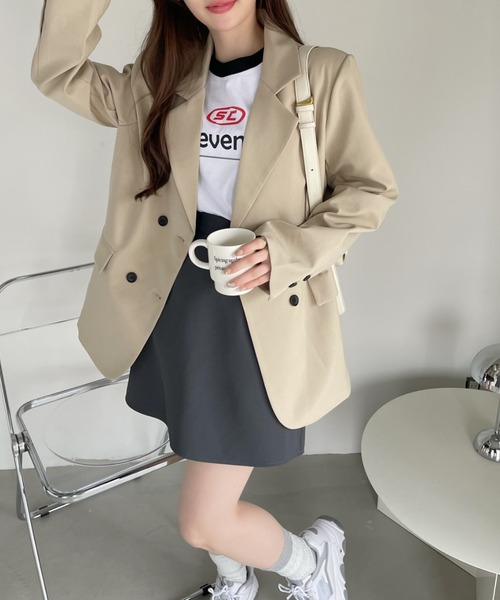Ada.（エイダ）の「ベーシックな1枚で大人に♪肩にかけるだけでも雰囲気おしゃれ テーラード ジャケット（テーラードジャケット・レディース・ブラウン/ブラック/ネイビー/ベージュ/グレー系その他/グレー/カーキ・S/M/L）」の13枚目の写真