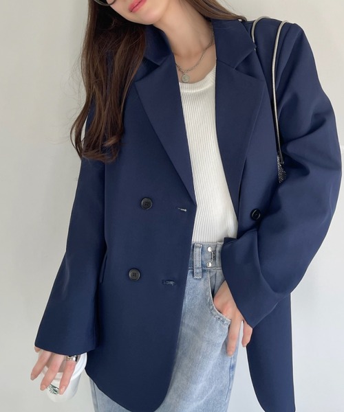 Ada.（エイダ）の「【お気に入り11万人突破】新色追加　ベーシックな1枚で大人に♪肩にかけるだけでも雰囲気おしゃれ テーラード ジャケット（テーラードジャケット・レディース・ブラウン/ブラック/ネイビー/ベージュ/グレー系その他/グレー/カーキ/ブルー系その他/アイボリー・S/M/L）」の19枚目の写真