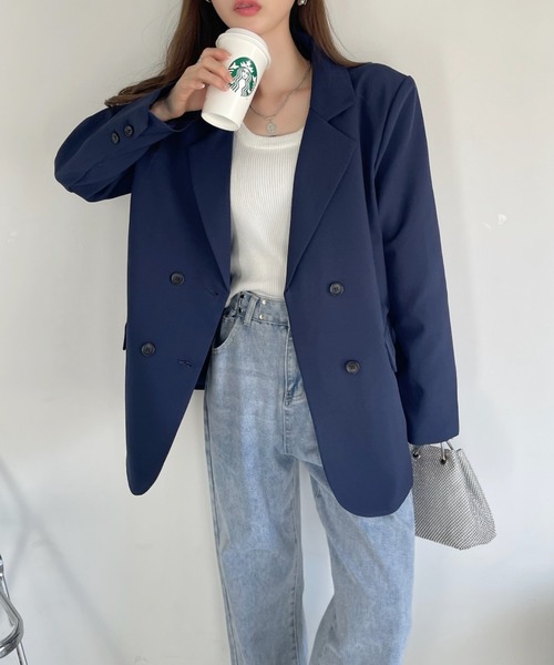 Ada.（エイダ）の「【お気に入り11万人突破】新色追加　ベーシックな1枚で大人に♪肩にかけるだけでも雰囲気おしゃれ テーラード ジャケット（テーラードジャケット・レディース・ブラウン/ブラック/ネイビー/ベージュ/グレー系その他/グレー/カーキ/ブルー系その他/アイボリー・S/M/L）」の20枚目の写真
