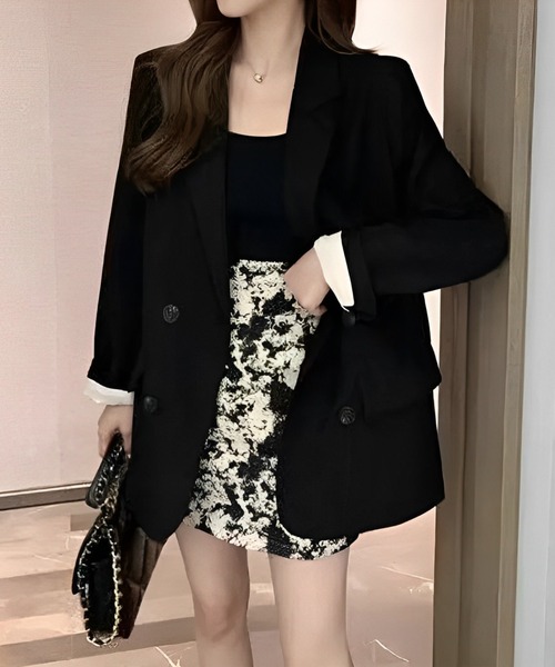 Ada.（エイダ）の「ベーシックな1枚で大人に♪肩にかけるだけでも雰囲気おしゃれ テーラード ジャケット（テーラードジャケット・レディース・ブラウン/ブラック/ネイビー/ベージュ/グレー系その他/グレー/カーキ・S/M/L）」の8枚目の写真