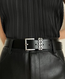 SEN TOKYO | 旬な装いをおしゃれに彩る。オーバル スクエア ラウンドバックル レザーナロー細ベルト(ベルト)