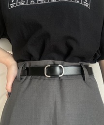 SEN TOKYO | 旬な装いをおしゃれに彩る。オーバル スクエア ラウンドバックル レザーナロー細ベルト(ベルト)