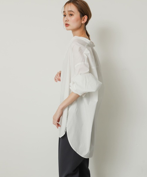 SENSE OF PLACE by URBAN RESEARCH(センスオブプレイスバイアーバンリサーチ)の「『一部WEB限定カラー』カラーコクーンスリーブシャツ(シャツ/ブラウス・レディース・オフホワイト/ブラック系その他/イエロー系その他/ブルー系その他/グリーン系その他・ONE)」の10枚目の写真