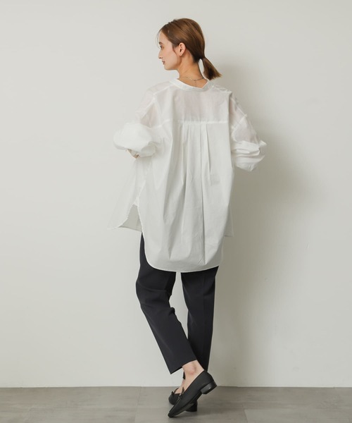 SENSE OF PLACE by URBAN RESEARCH(センスオブプレイスバイアーバンリサーチ)の「『一部WEB限定カラー』カラーコクーンスリーブシャツ(シャツ/ブラウス・レディース・オフホワイト/ブラック系その他/イエロー系その他/ブルー系その他/グリーン系その他・ONE)」の15枚目の写真