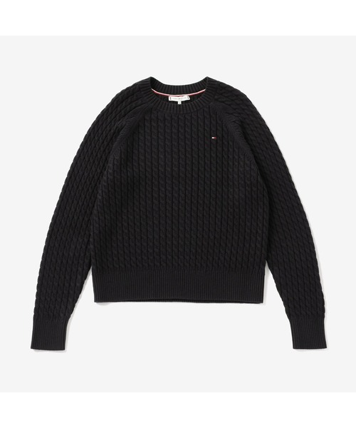 TOMMY HILFIGER（トミーヒルフィガー）の「【ESSENTIALS】コットンミニケーブルクルーネックセーター（ニット/セーター・レディース・レッド/マルチ/ホワイト/ブラック・X-SMALL/SMALL/MEDIUM）」の14枚目の写真
