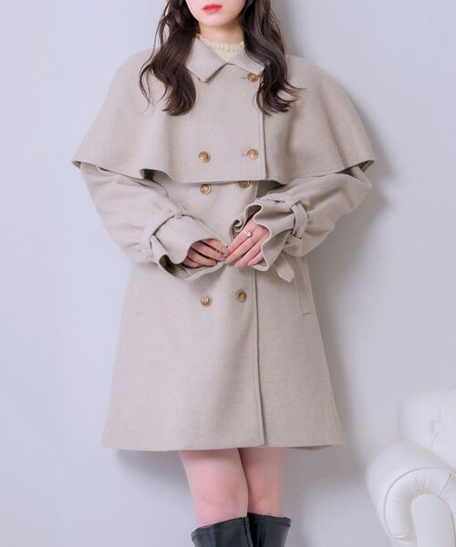 ems excite（エムズエキサイト）の「マルチwayケープコート（その他アウター・レディース・ブラック/ブラウン/ナチュラル・FREE）」の3枚目の写真