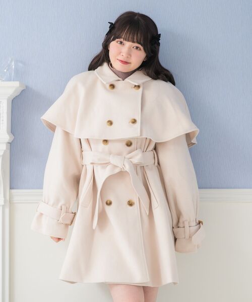 ems excite（エムズエキサイト）の「マルチwayケープコート（その他アウター・レディース・ブラック/ブラウン/ナチュラル・FREE）」の4枚目の写真