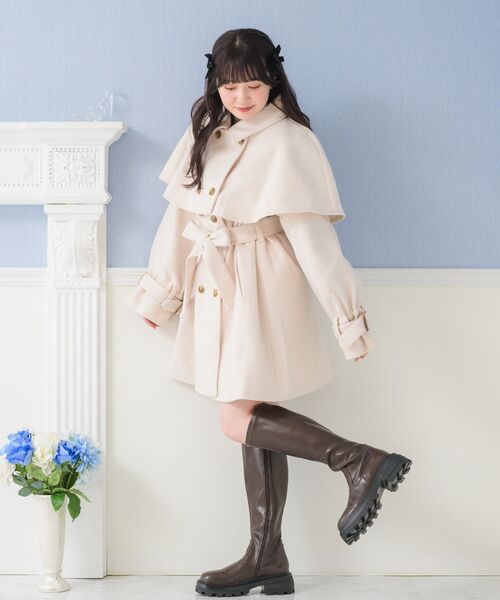 ems excite（エムズエキサイト）の「マルチwayケープコート（その他アウター・レディース・ブラック/ブラウン/ナチュラル・FREE）」の13枚目の写真