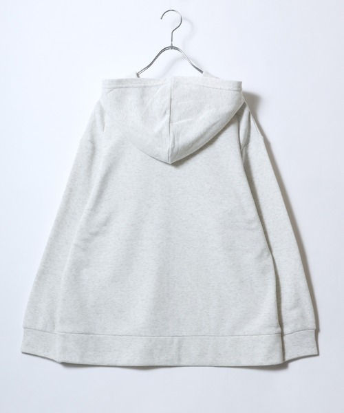 Salong hameu(サロン ハミュー)の「裏起毛 ビッグシルエット ジップパーカー レディース/スウェットパーカー 無地 フーディー(パーカー・レディース・ブラック/ホワイト系その他/カーキ/ダークグレー・M/L)」の6枚目の写真