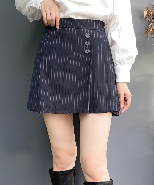 one way（ワンウェイ）の「台形プリーツミニスカパン（スカート・レディース・ブラック/ブルー/グレー・FREE）」の5枚目の写真