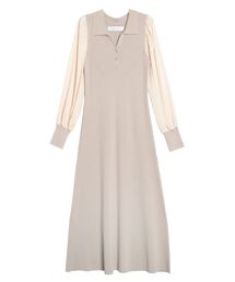 LAGUNAMOON | シャツカラードッキングニットワンピース(ワンピース)