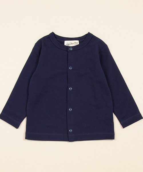 Love&Peace&Money（ラブアンドピースアンドマネー）の「ミニ裏毛カーディガン（カーディガン/ボレロ・キッズ・ネイビー/キナリ・80ｃｍ/130cm/90cm/120cm/100cm/110cm）」の2枚目の写真