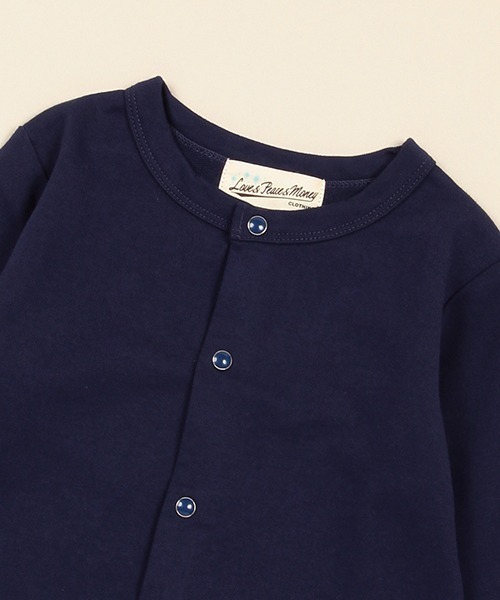 Love&Peace&Money（ラブアンドピースアンドマネー）の「ミニ裏毛カーディガン（カーディガン/ボレロ・キッズ・ネイビー/キナリ・80ｃｍ/130cm/90cm/120cm/100cm/110cm）」の6枚目の写真