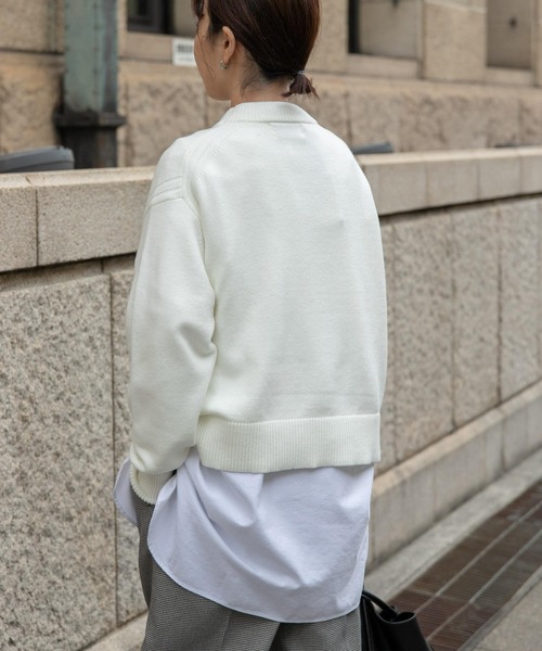 FORK&SPOON（フォークアンドスプーン）の「FORK&SPOON　Winona Knitsプルオーバー（ニット/セーター・レディース・ブルー/オートミール・1）」の5枚目の写真