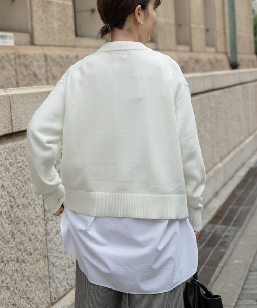 FORK&SPOON（フォークアンドスプーン）の「FORK&SPOON　Winona Knitsプルオーバー（ニット/セーター・レディース・ブルー/オートミール・1）」の6枚目の写真