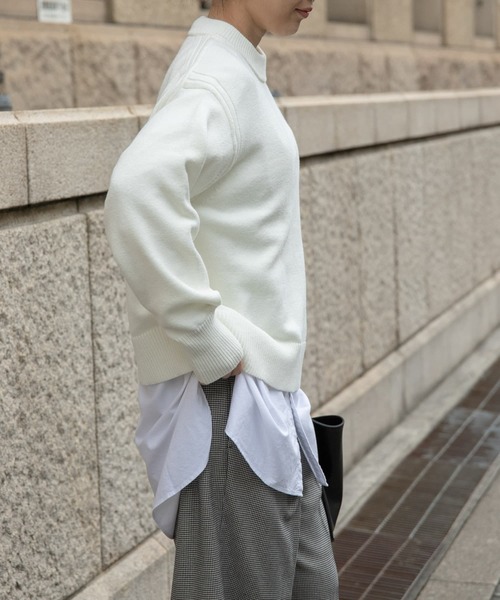 FORK&SPOON（フォークアンドスプーン）の「FORK&SPOON　Winona Knitsプルオーバー（ニット/セーター・レディース・ブルー/オートミール・1）」の7枚目の写真