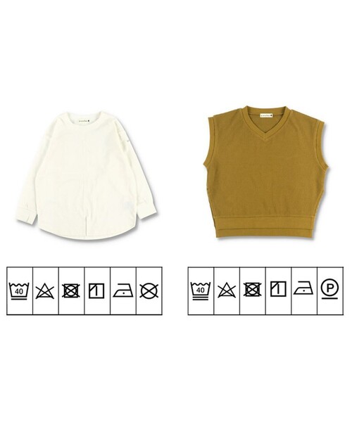 ベスト×長袖Tシャツ／トップスセット（Tシャツ/カットソー