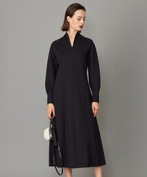 【洗える】 レーヨンストレッチポンチ フレアワンピース