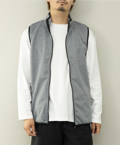 STYLEBLOCK(スタイルブロック)の「防風カット止水ZIPベスト(ベスト・メンズ・ブラック/ネイビー/杢グレー/ヘザーチャコール・L/M)」の2枚目の写真