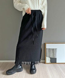 スカート（ブラック/黒色系・ボーダー柄）ファッション通販