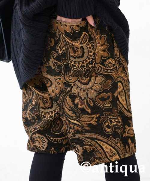 antiqua（アンティカ）の「ペイズリー柄ハーフパンツ（その他パンツ・レディース・ブラック・FREE）」の3枚目の写真