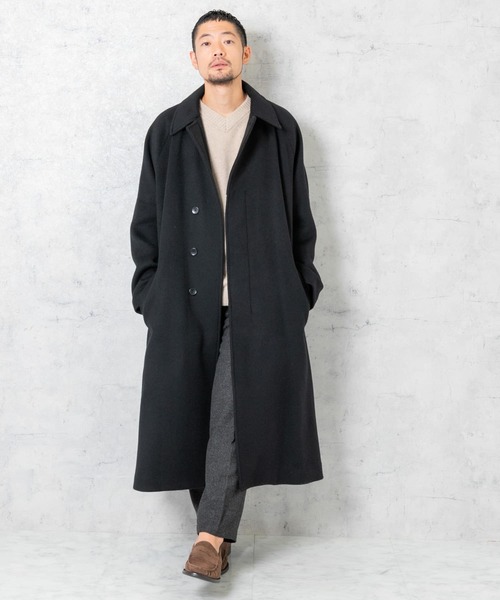セール】両面ビーバーベルテッドオーバーコート（ステンカラーコート