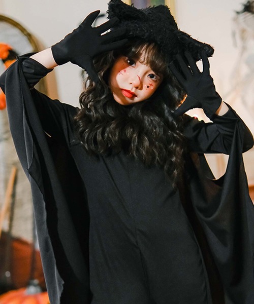 OSYAREVO(オシャレボ)の「キッズ コスプレ コウモリ(コスチューム/パーティーグッズ・キッズ・ブラック・MEDIUM/SMALL/X-LARGE/LARGE)」の2枚目の写真
