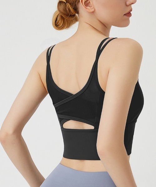 SAISON DE PAPILLON（セゾンドパピヨン）の「メッシュ切替カップ付きスポーツブラ（スポーツブラ・レディース・ブラック/ピンク/ネイビー/ブルー・XL/M/L）」の10枚目の写真