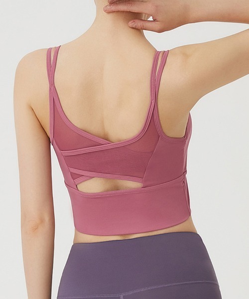 SAISON DE PAPILLON（セゾンドパピヨン）の「メッシュ切替カップ付きスポーツブラ（スポーツブラ・レディース・ブラック/ピンク/ネイビー/ブルー・XL/M/L）」の21枚目の写真