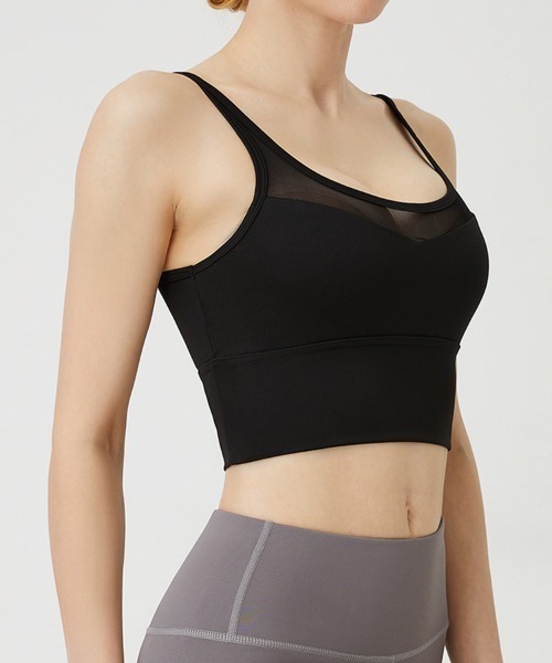 SAISON DE PAPILLON（セゾンドパピヨン）の「メッシュ切替カップ付きスポーツブラ（スポーツブラ・レディース・ブラック/ピンク/ネイビー/ブルー・XL/M/L）」の5枚目の写真