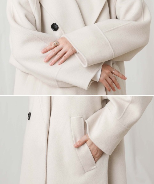 Gready Brilliant（グレディブリリアン）の「ビーバーリバーＰコート（ピーコート・レディース・ブラック/アイボリー・38）」の4枚目の写真