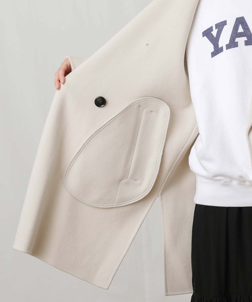 Gready Brilliant（グレディブリリアン）の「ビーバーリバーＰコート（ピーコート・レディース・ブラック/アイボリー・38）」の8枚目の写真