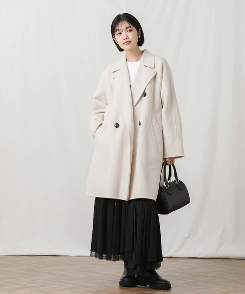 Gready Brilliant（グレディブリリアン）の「ビーバーリバーＰコート（ピーコート・レディース・ブラック/アイボリー・38）」の12枚目の写真