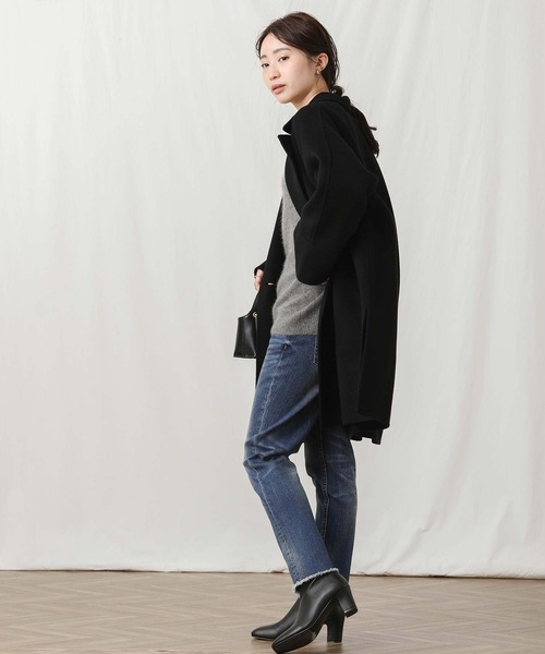 Gready Brilliant（グレディブリリアン）の「ビーバーリバーＰコート（ピーコート・レディース・ブラック/アイボリー・38）」の22枚目の写真