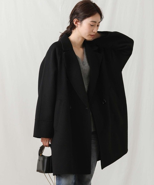 Gready Brilliant（グレディブリリアン）の「ビーバーリバーＰコート（ピーコート・レディース・ブラック/アイボリー・38）」の3枚目の写真