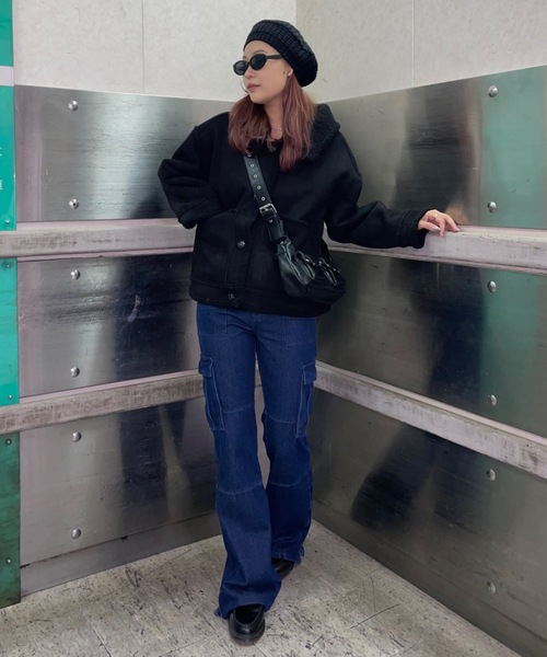 SHAGGIE（シャギー）の「ざっくり編みニットベレー帽（ハンチング/ベレー帽・レディース・ブラック/グレー/ナチュラル・FREE）」の7枚目の写真