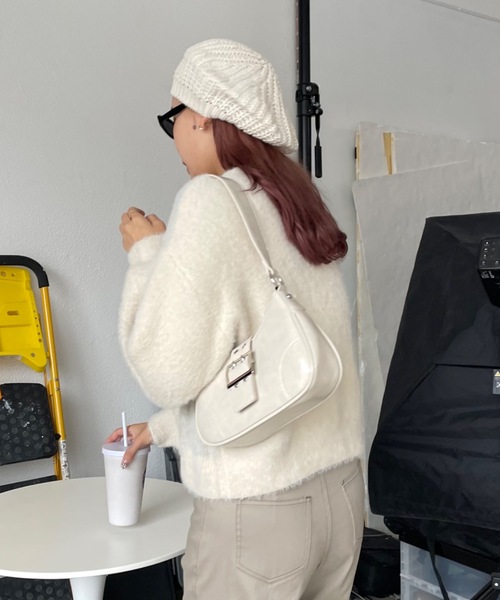 SHAGGIE（シャギー）の「ざっくり編みニットベレー帽（ハンチング/ベレー帽・レディース・ブラック/グレー/ナチュラル・FREE）」の14枚目の写真