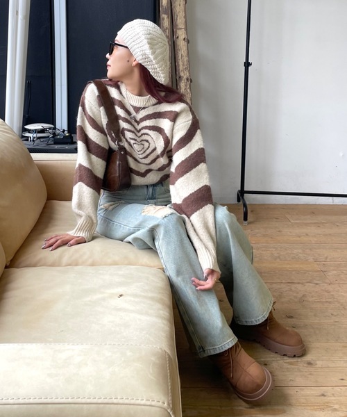 SHAGGIE（シャギー）の「ざっくり編みニットベレー帽（ハンチング/ベレー帽・レディース・ブラック/グレー/ナチュラル・FREE）」の15枚目の写真