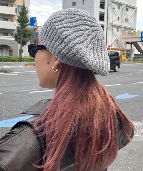 SHAGGIE（シャギー）の「ざっくり編みニットベレー帽（ハンチング/ベレー帽・レディース・ブラック/グレー/ナチュラル・FREE）」の18枚目の写真