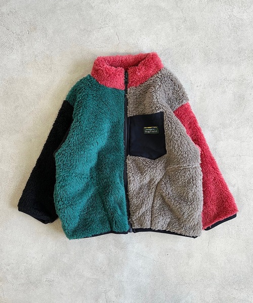 BIG FIELD(ビッグフィールド)の「ボアフリースクレイジージャケット(90~150cm)(その他アウター・キッズ・グレー/オフホワイト・150/90/100/110/120/130/140)」の2枚目の写真