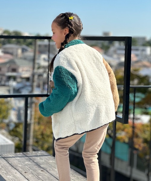 BIG FIELD(ビッグフィールド)の「ボアフリースクレイジージャケット(90~150cm)(その他アウター・キッズ・グレー/オフホワイト・150/90/100/110/120/130/140)」の10枚目の写真